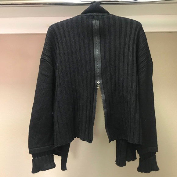 SARAH PACINI BLACK KNIT CARDIGAN WITH BACK… - Picture 7 of 8